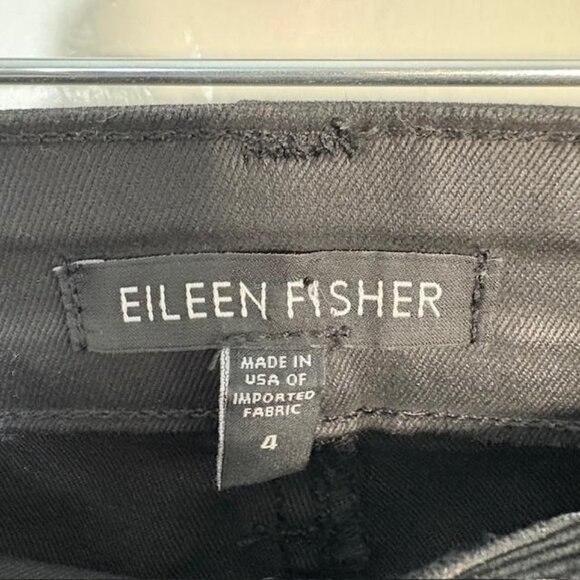 Eileen Fisher Jeans Womens 4 Black Skinny Stretch Denim Cotton Blend Made in USA - Picture 3 of 7